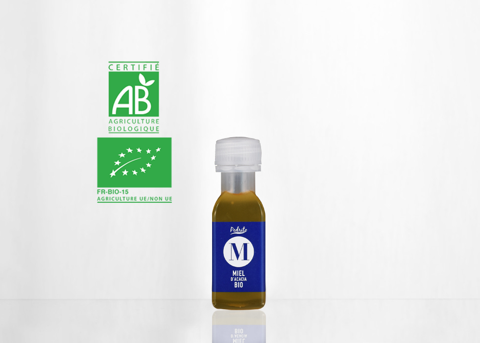 Miel d'Acacia BIO 28g (Boîte distributrice de 96 bouteilles)